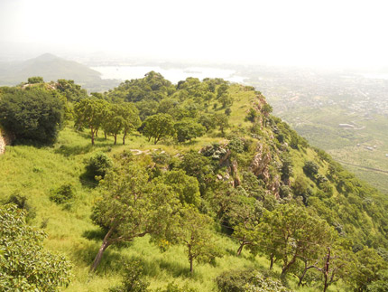Scenic view from Sajjangarh Fort.